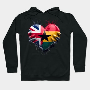 Ghana UK Flag Heart Hoodie